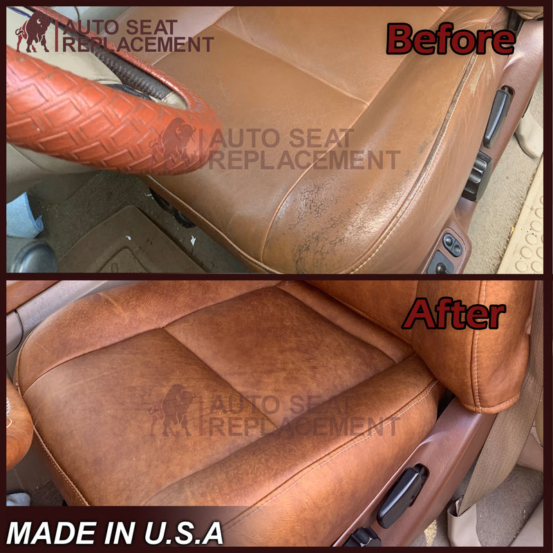 2003 2004 2005 2006 2007 Ford F250 King Ranch Super Duty Full Front Row & Second Row 60/40 Genuine Leather Seat Covers - Auto Seat Replacement