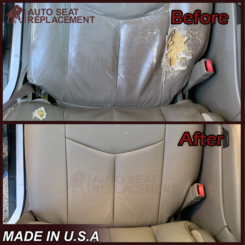 2003-2007 Chevy Silverado/Avalanche Seat Cover in Tan: Choose Leather or Vinyl - Auto Seat Replacement
