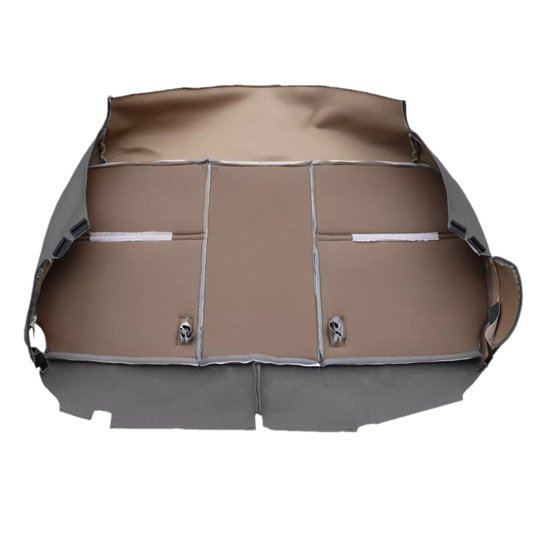 2003-2007 Ford F250 F350 Super Duty XL Work Truck Synthetic Leather Front Bench Top & Bottom in Gray & Tan - Auto Seat Replacement