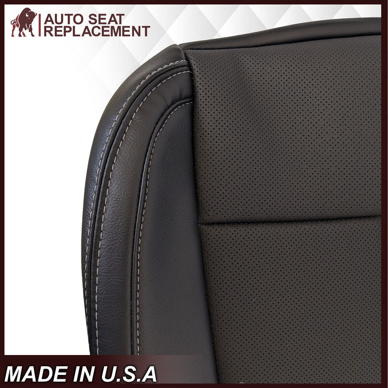 2015 2016 2017 2018 2019 2020 2021 Ford F150 Super Crew Perforated Bottom Seat Cover In Black Leather or Vinyl