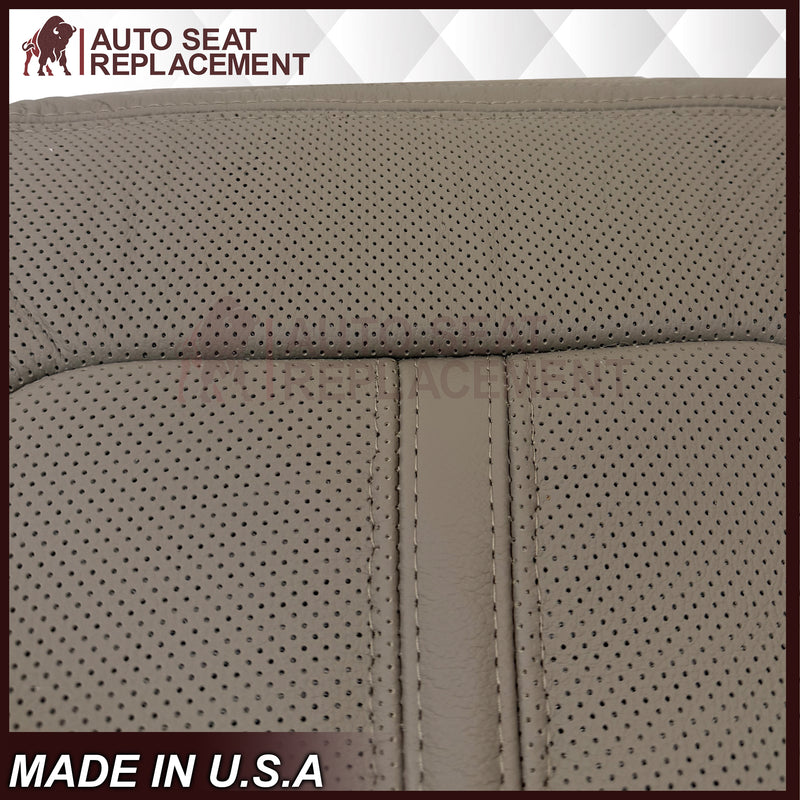 2018-2021 Ford Expedition Limited Replacement Genuine Leather /Syn. Leather Seat Cover: Gray Perforated - Auto Seat Replacement