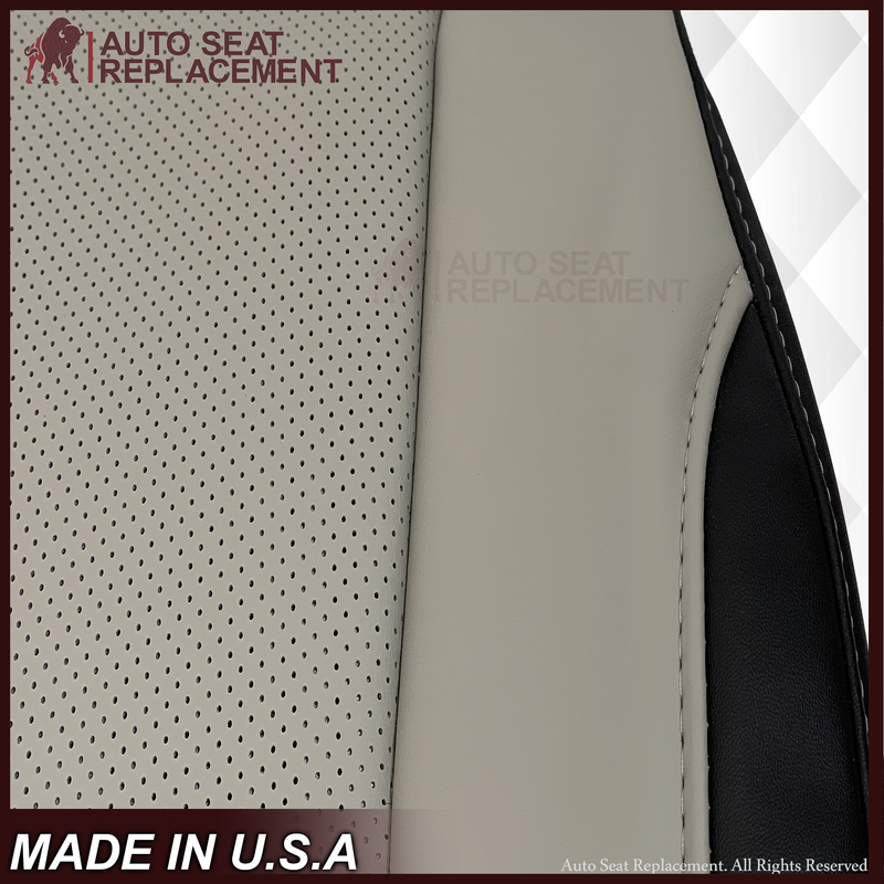 2016-2022 Lexus RX350 RX450h - Perforated Synthetic Leather Seat Cover: 2-Tone Gray & Black