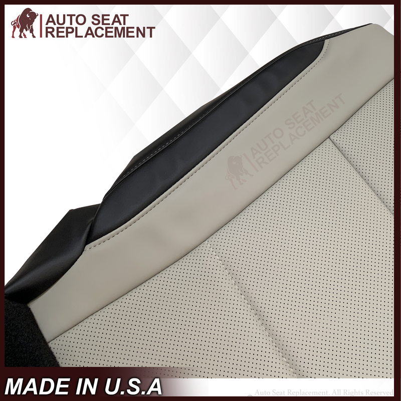 2016-2022 Lexus RX350 RX450h - Perforated Synthetic Leather Seat Cover: 2-Tone Gray & Black