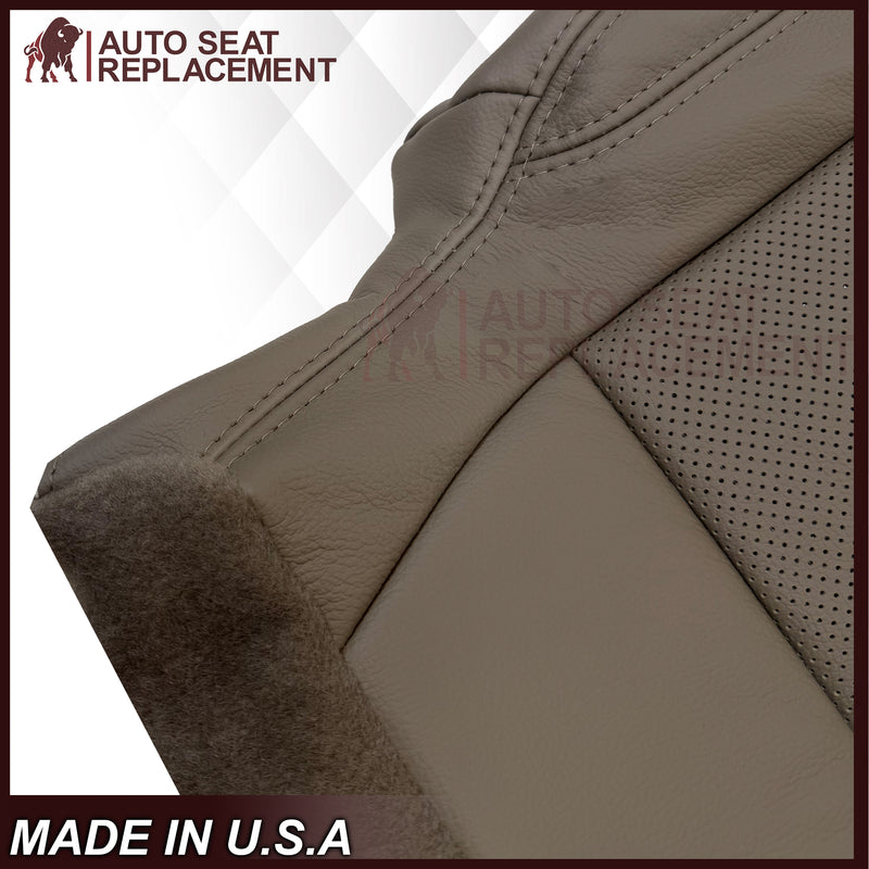 2018-2021 Ford Expedition Limited Replacement Genuine Leather /Syn. Leather Seat Cover: Gray Perforated - Auto Seat Replacement