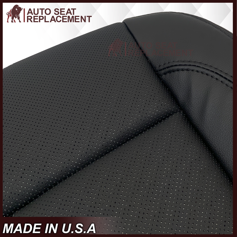 2018-2021 Ford Expedition XLT Replacement Genuine Leather /Syn. Leather Seat Cover: Black Perforated