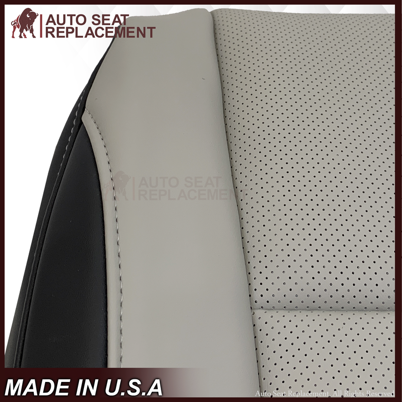 2016-2022 Lexus RX350 RX450h - Perforated Synthetic Leather Seat Cover: 2-Tone Gray & Black