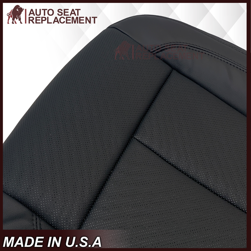2018-2021 Ford Expedition XLT Replacement Genuine Leather /Syn. Leather Seat Cover: Black Perforated