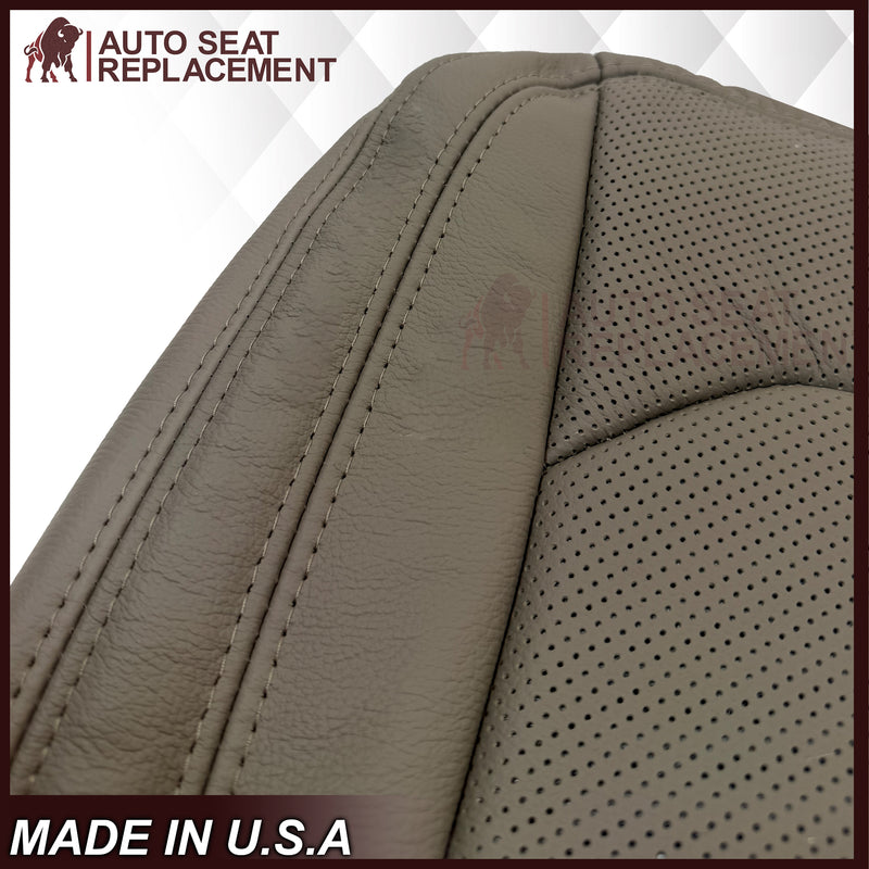 2018-2021 Ford Expedition Limited Replacement Genuine Leather /Syn. Leather Seat Cover: Gray Perforated - Auto Seat Replacement