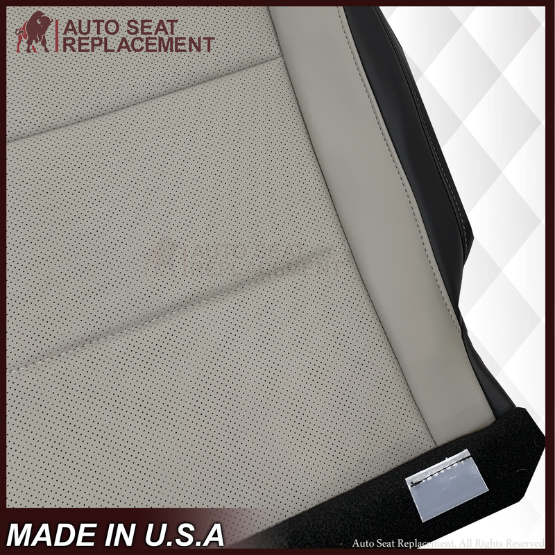 2016-2022 Lexus RX350 RX450h - Perforated Synthetic Leather Seat Cover: 2-Tone Gray & Black