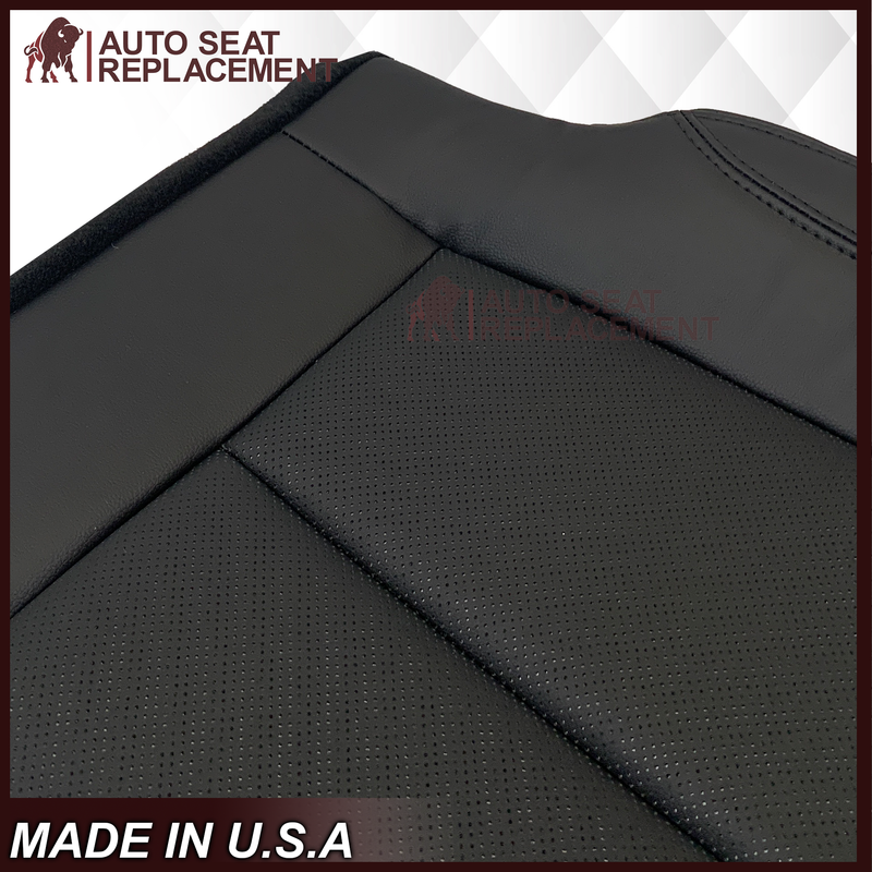 2018-2021 Ford Expedition XLT Replacement Genuine Leather /Syn. Leather Seat Cover: Black Perforated