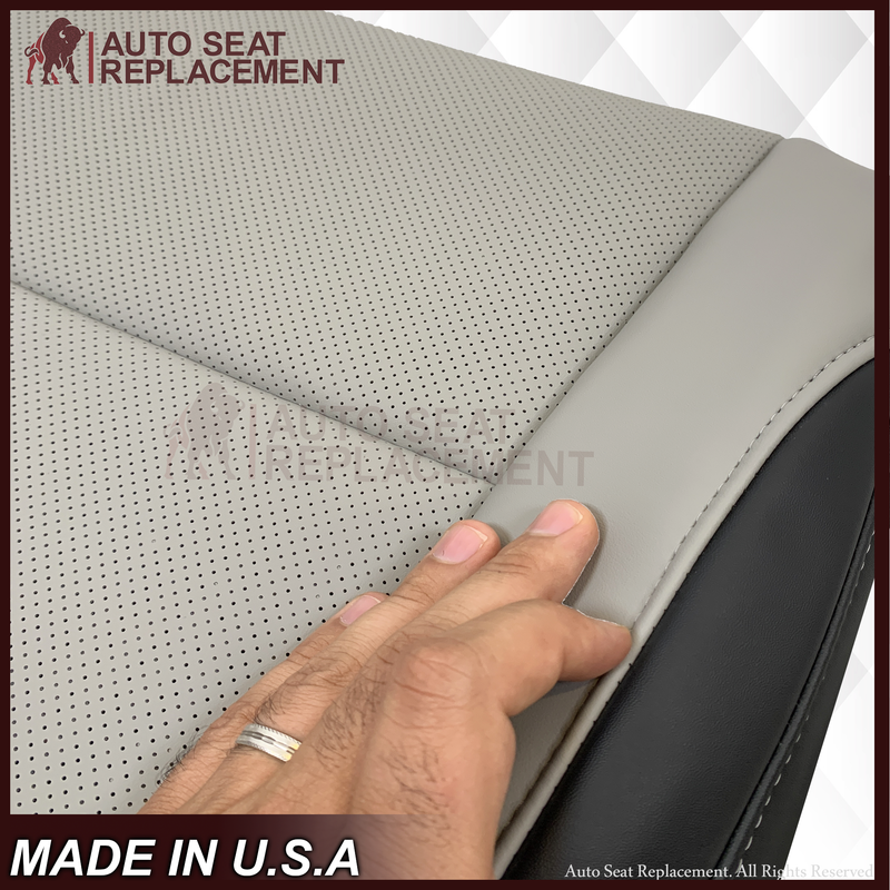 2016-2022 Lexus RX350 RX450h - Perforated Synthetic Leather Seat Cover: 2-Tone Gray & Black