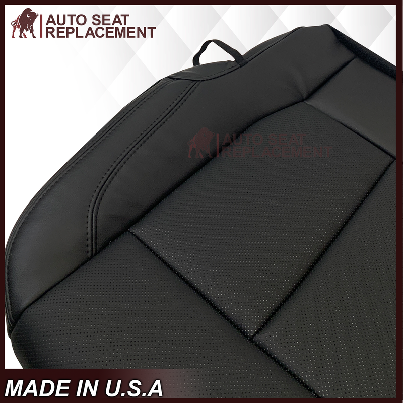2018-2021 Ford Expedition XLT Replacement Genuine Leather /Syn. Leather Seat Cover: Black Perforated