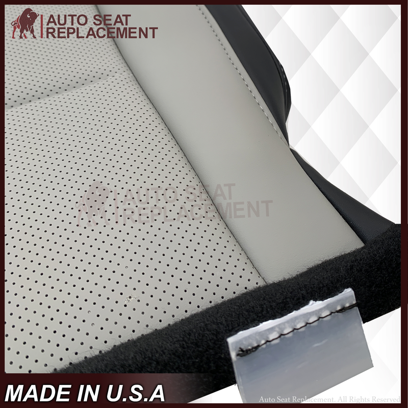 2016-2022 Lexus RX350 RX450h - Perforated Synthetic Leather Seat Cover: 2-Tone Gray & Black