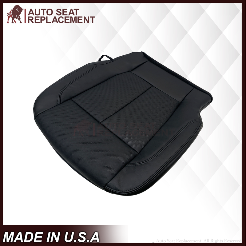 2018-2021 Ford Expedition XLT Replacement Genuine Leather /Syn. Leather Seat Cover: Black Perforated