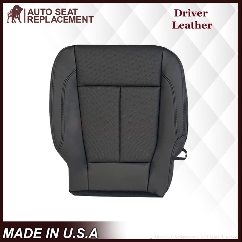 2018-2021 Ford Expedition XLT Replacement Genuine Leather /Syn. Leather Seat Cover: Black Perforated