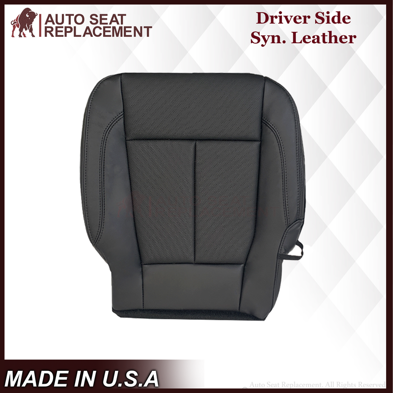 2018-2021 Ford Expedition XLT Replacement Genuine Leather /Syn. Leather Seat Cover: Black Perforated