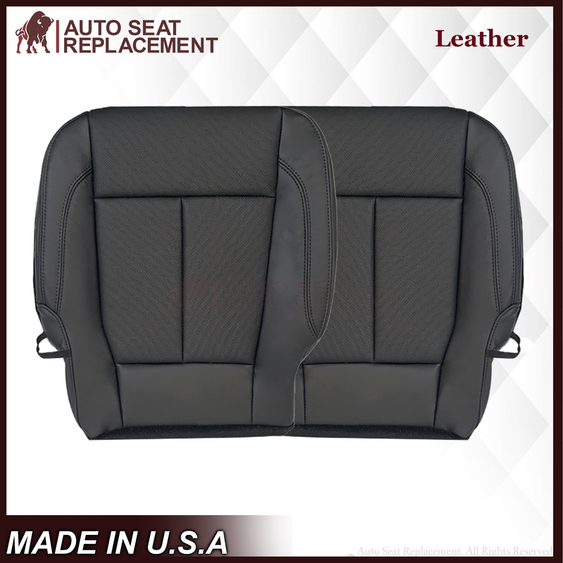 2018-2021 Ford Expedition XLT Replacement Genuine Leather /Syn. Leather Seat Cover: Black Perforated