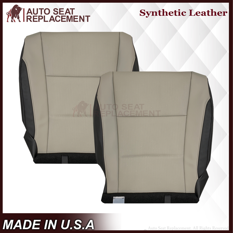 2016-2022 Lexus RX350 RX450h - Perforated Synthetic Leather Seat Cover: 2-Tone Gray & Black