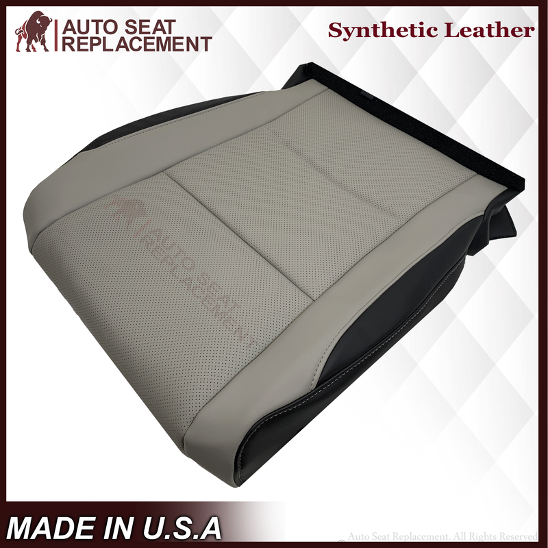2016-2022 Lexus RX350 RX450h - Perforated Synthetic Leather Seat Cover: 2-Tone Gray & Black