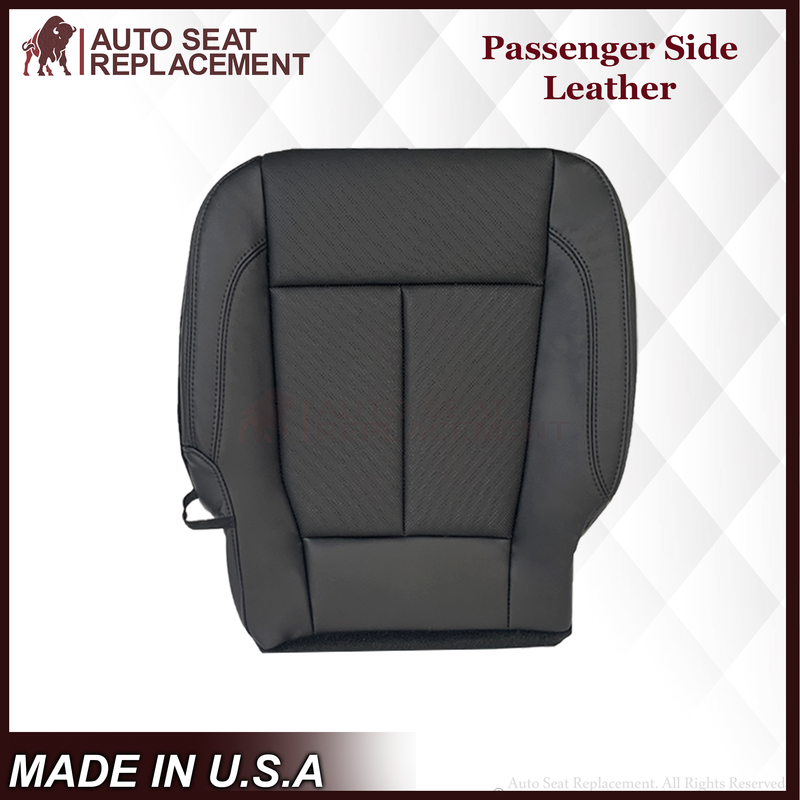 2018-2021 Ford Expedition XLT Replacement Genuine Leather /Syn. Leather Seat Cover: Black Perforated