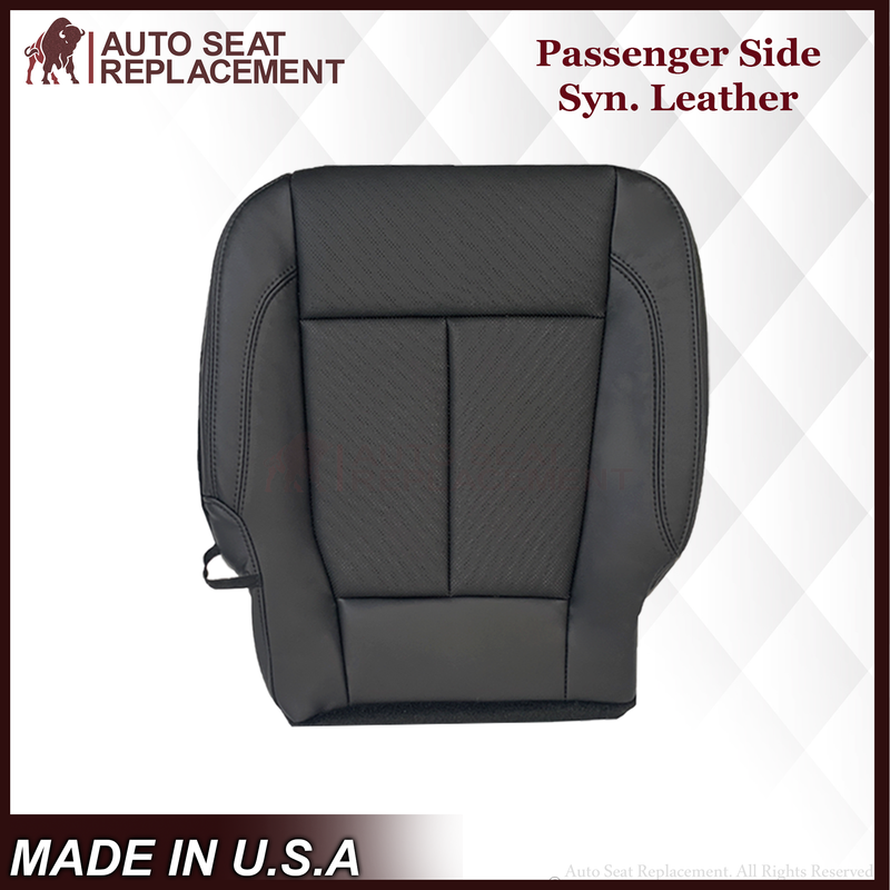 2018-2021 Ford Expedition XLT Replacement Genuine Leather /Syn. Leather Seat Cover: Black Perforated