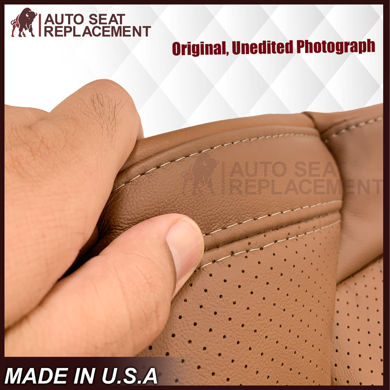 2014-2018 Toyota Tundra Driver OR Passenger Side Replacement Seat Cover: Perforated, Brown