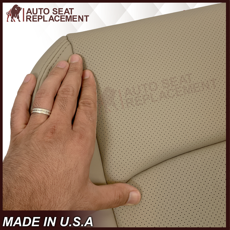 2013 - 2018 Dodge Ram 1500 2500 3500 Laramie Replacement Seat Cover in Light Frost “Tan" With Perforated Inserts: Choose From Variants