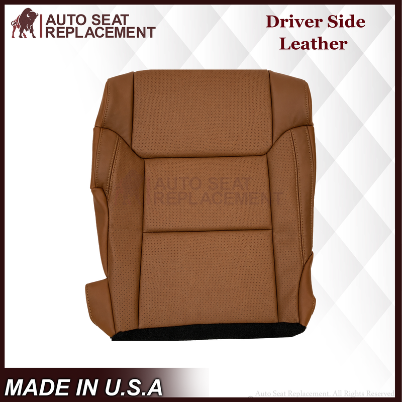 2014-2018 Toyota Tundra Driver OR Passenger Side Replacement Seat Cover: Perforated, Brown