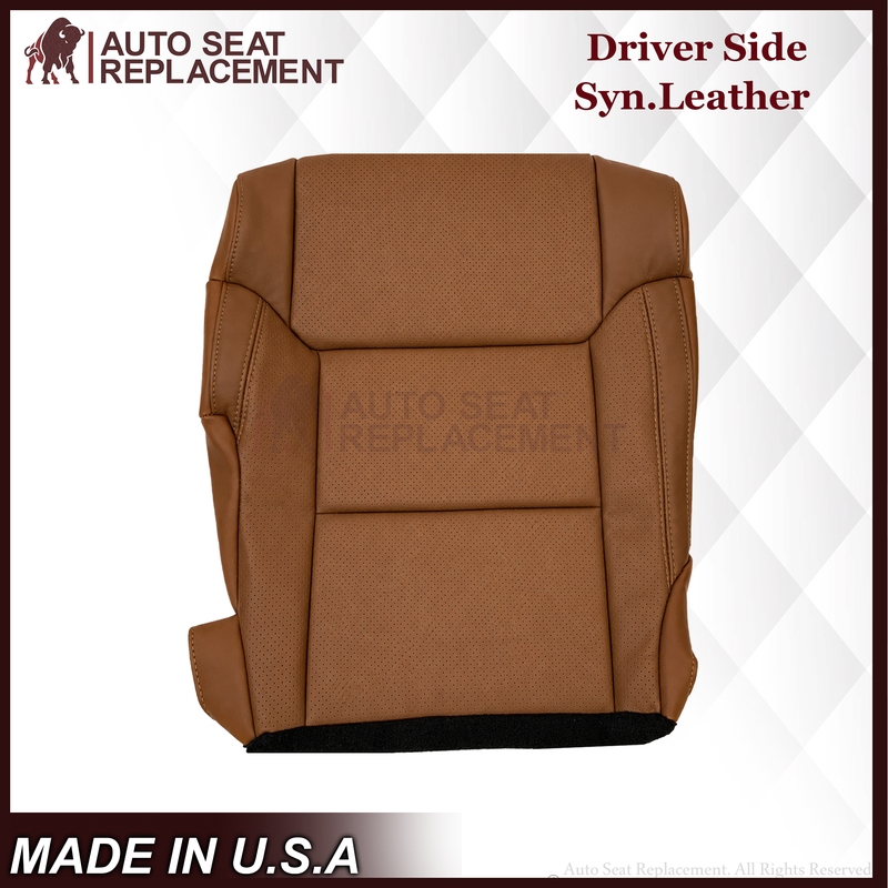 2014-2018 Toyota Tundra Driver OR Passenger Side Replacement Seat Cover: Perforated, Brown