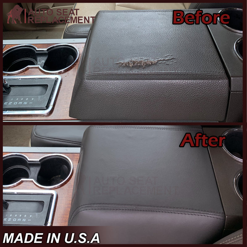 2007 - 2014  Ford Expedition Eddie Bauer Center Console Armrest Lid Cover In Black: Choose leather OR Vinyl