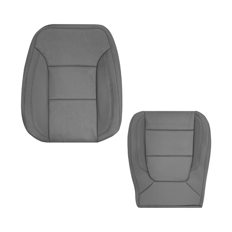 Chevrolet Silverado 2019 2020 2021 2022 Gideon Gray genuine leather seat upholstery replacement for worn or torn truck seats