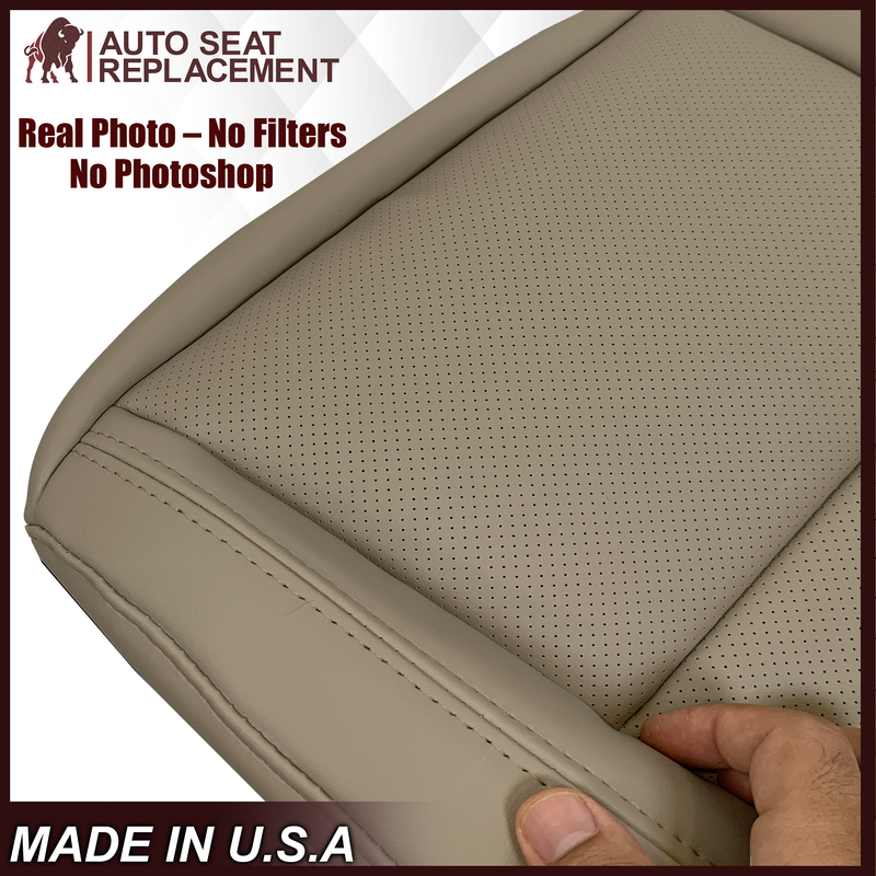 2014-2020 Dodge Durango Synthetic Leather Replacement Bottom Seat Cover In Light Frost “Tan” - Auto Seat Replacement