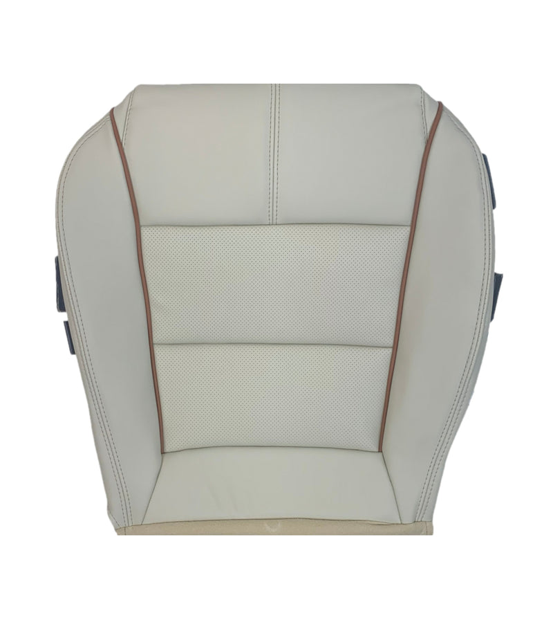 2014-2020 Chevrolet Impala LT Driver or Passenger Bottom Replacement Synthetic Leather Seat Cover: Perforated, Gallery White - Auto Seat Replacement