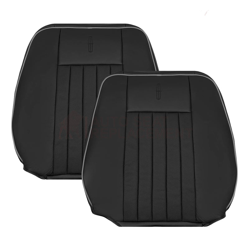 2003-2006 Lincoln Navigator Replacement Driver Passenger Side Seat Covers In Black With Gray Piping