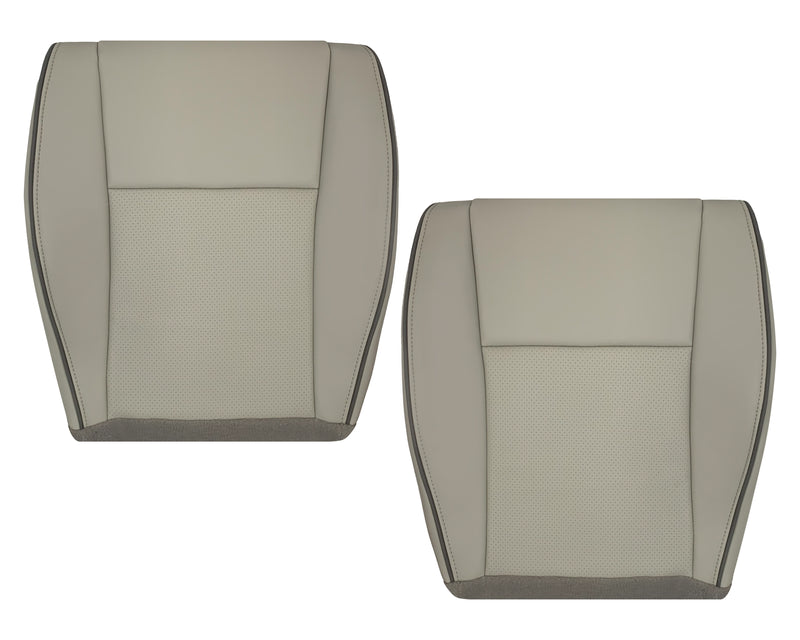 Fits 2008 2009 2010 Jeep Grand Cherokee Overland Replacement Driver Passenger Side Bottom Cushion Seat Cover: Perforated, Light Graystone