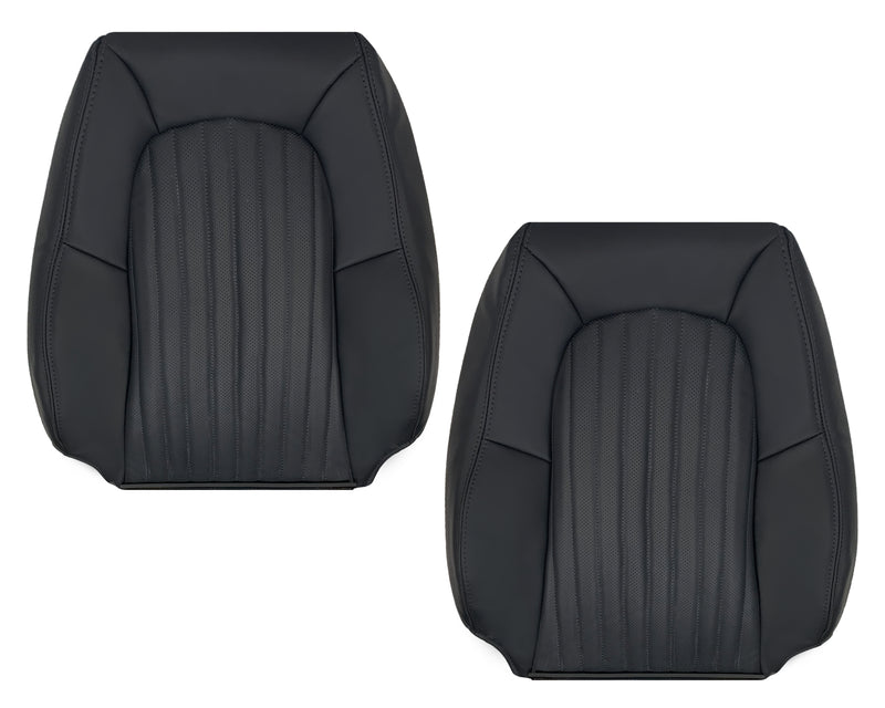 For 2001 2002 2003 Ford Mustang 2001 Bullitt Replacement Seat Covers In Ebony Black Driver Top Driver Passenger Bottom Cushion Cover