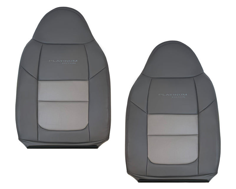 2001 Ford F250 Platinum Edition New Vinyl Replacement Seat Cover in 2-Tone Gray