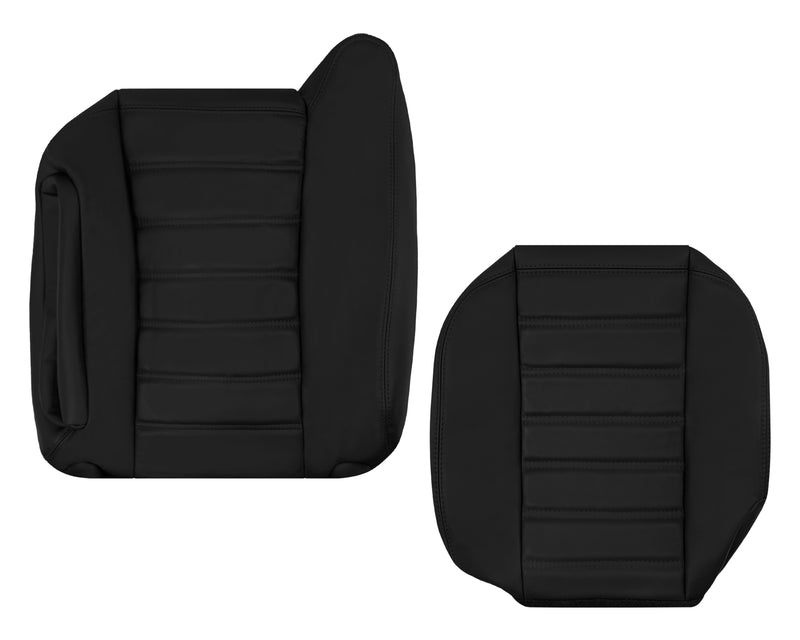 For 2003 2004 2005 2006 2007 Hummer H2 SUV SUT Adventure LEATHER Driver Passenger Bottom Base Cushion Seat Cover Ebony Black