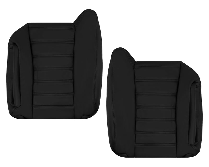 For 2003 2004 2005 2006 2007 Hummer H2 SUV SUT Adventure LEATHER Driver Passenger Bottom Base Cushion Seat Cover Ebony Black
