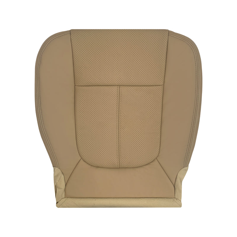 Ford F250 Lariat Adobe Tan genuine leather replacement seat cover with OEM-style perforated inserts