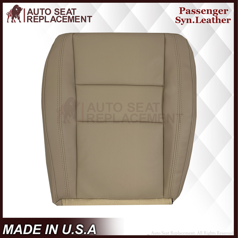 2014-2020 Dodge Durango Synthetic Leather Replacement Bottom Seat Cover In Light Frost “Tan” - Auto Seat Replacement