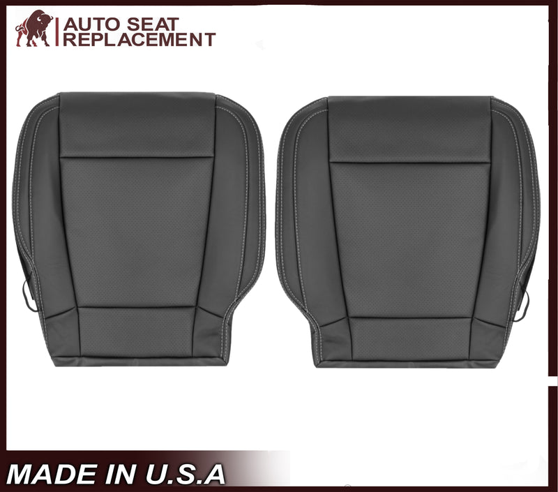 2015-2017 Ford F150 Lariat Charcoal Black Replacement Seat Covers in Leather or Synthetic Leather (Vinyl)