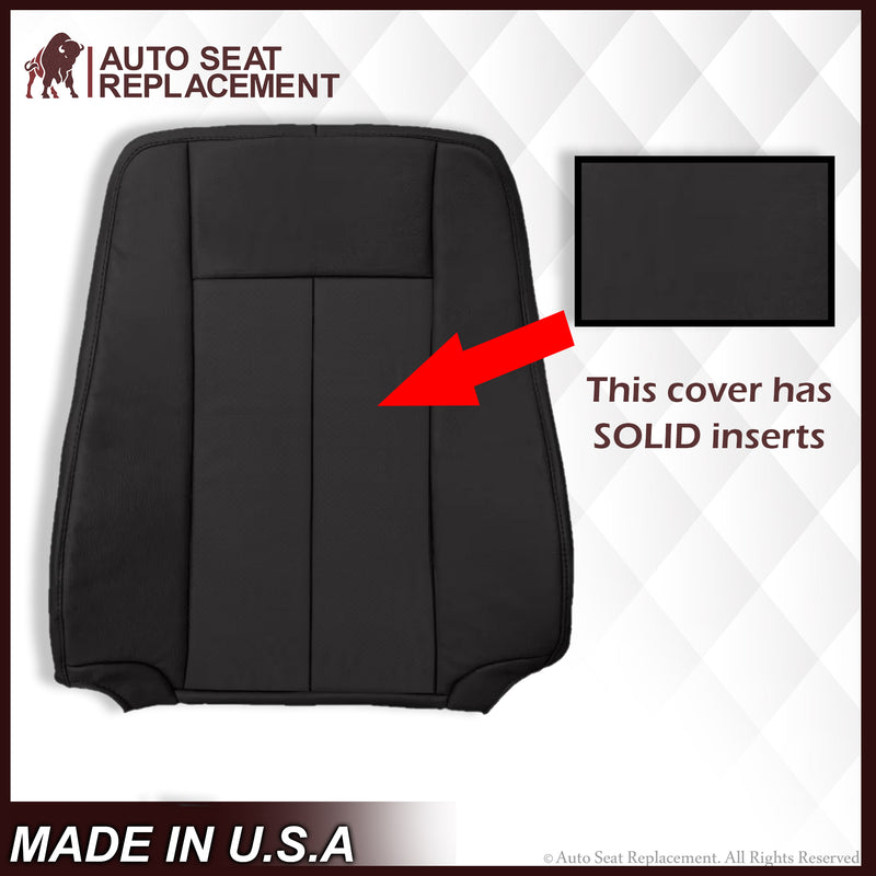 2007-2014 Ford Expedition Driver and Passenger SOLID Replacement Seat Cover in BLACK Leather or Vinyl