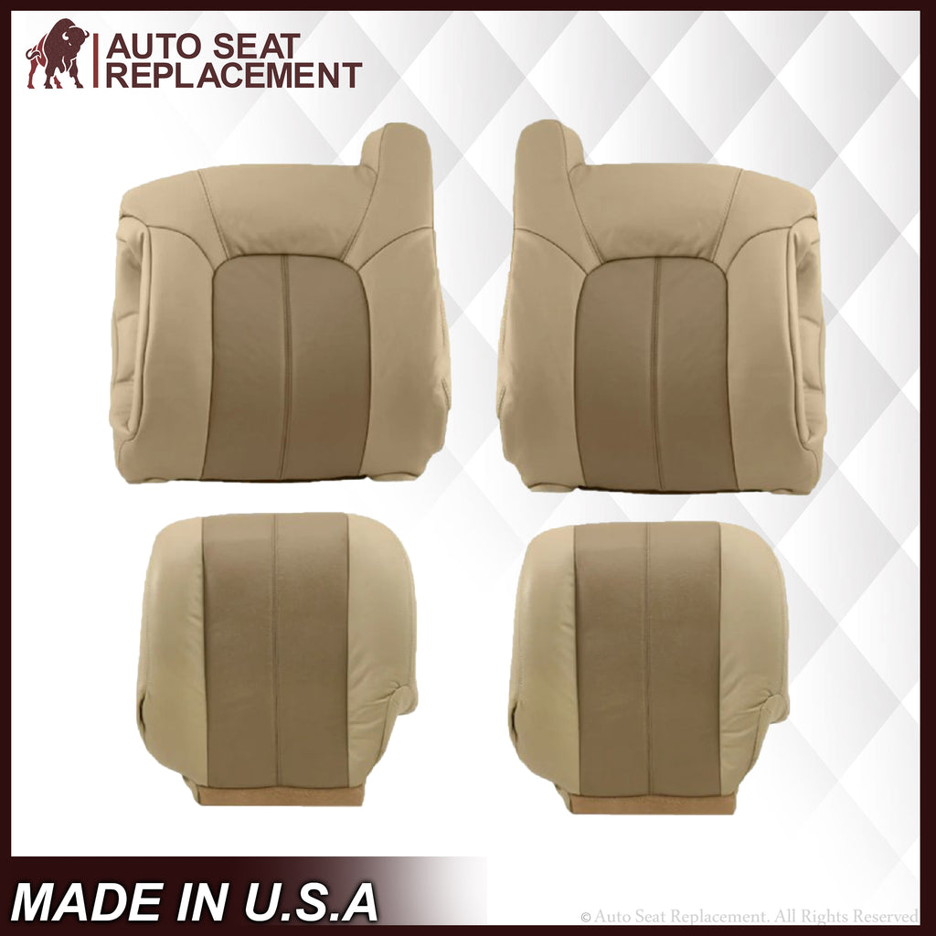 2001 2002 GMC Yukon Denali XL SLT SLE Leather Replacement Seat Cover 2 tone Tan: Choose From Variations