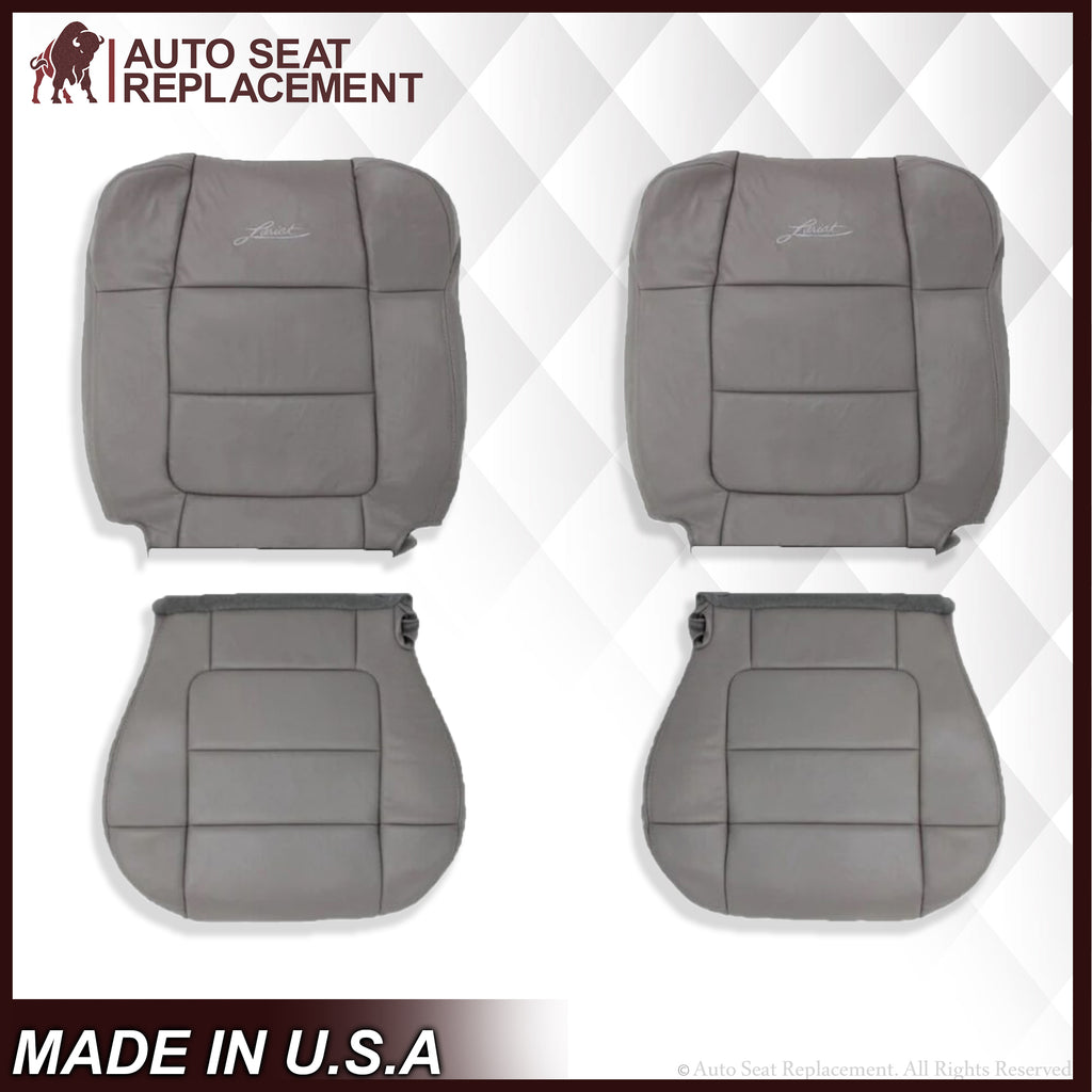 2001-2002 Ford F150 Lariat Super Cab Seat Cover in Gray: Choose Leather or Vinyl