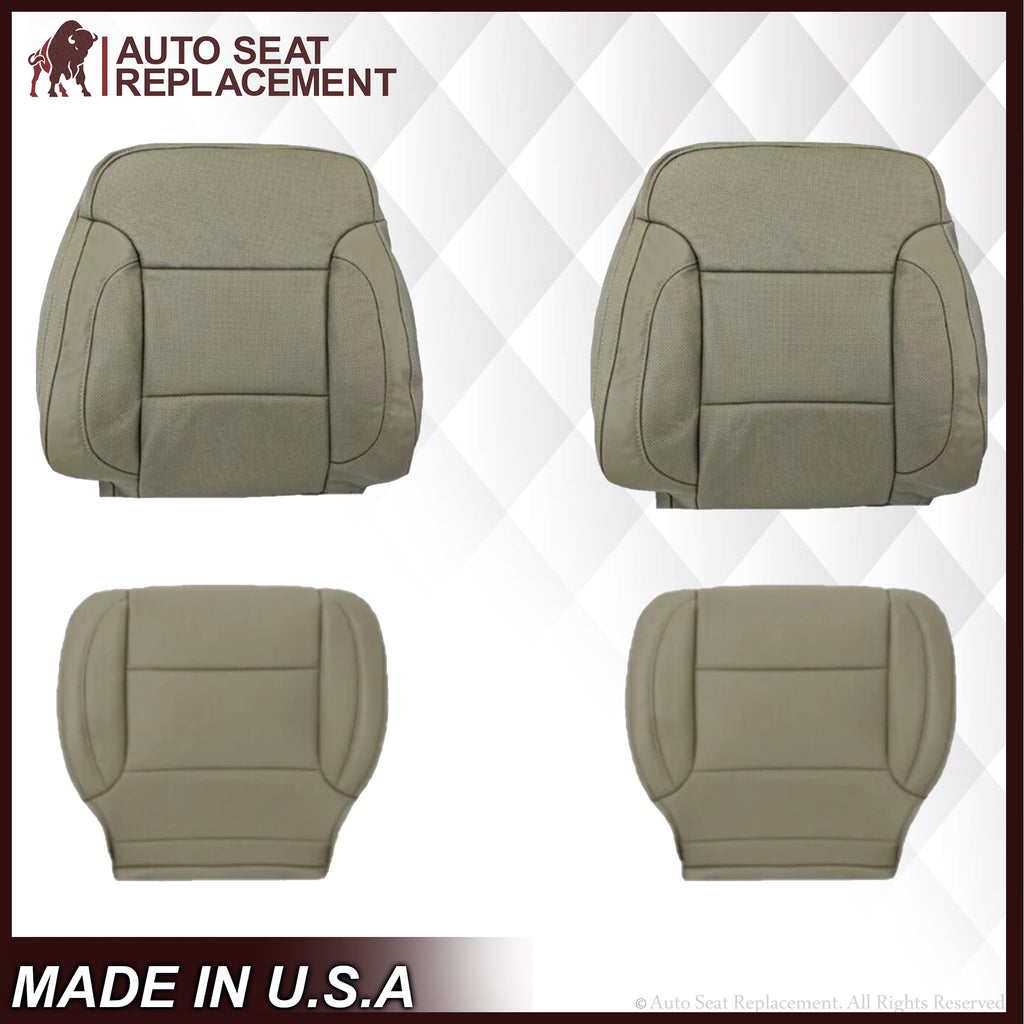 2014 2015 2016 2017 2018 2019 Chevy Silverado Perforated Replacement Seat Covers in Tan (Perforated)