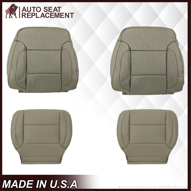 2014 2015 2016 2017 2018 2019 Chevy Silverado Perforated Leather Seat Cover Replacement in Tan (Perforated)