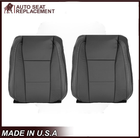 2015-2017 Ford F150 Lariat Charcoal Black Replacement Seat Covers in Leather or Synthetic Leather (Vinyl)