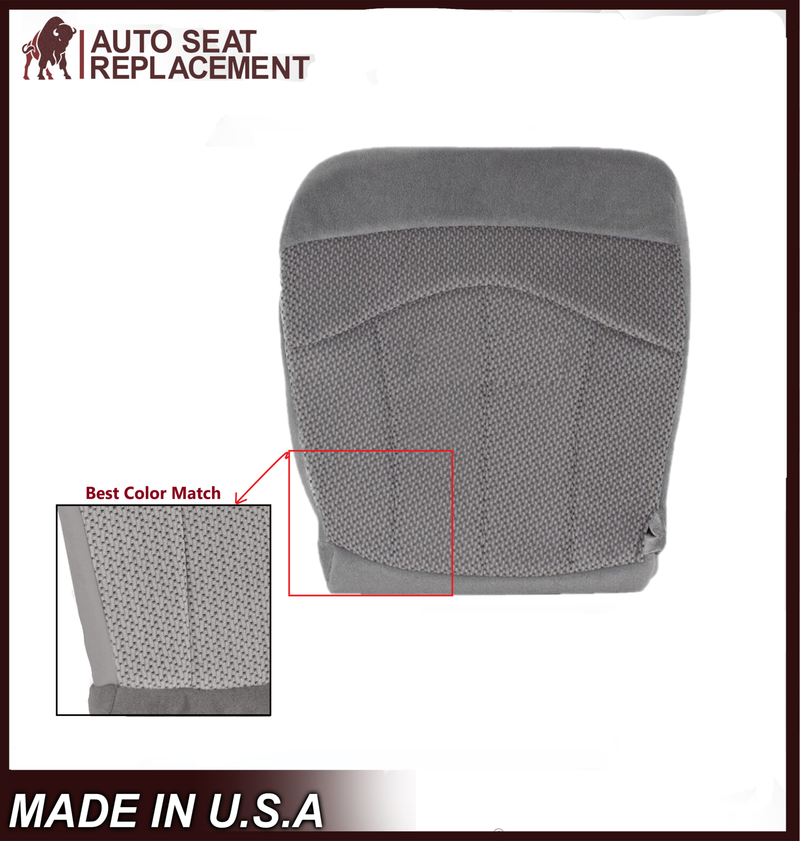 1999-2003 Ford F150 XLT Driver OR Passenger Side Bottom Replacement Cloth Seat Cover in Gray : Choose your side