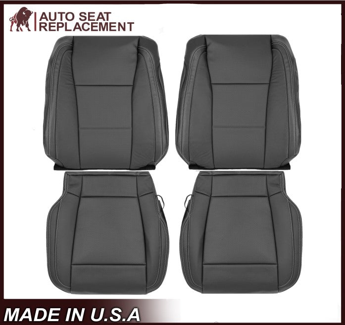 2015-2017 Ford F150 Lariat Charcoal Black Replacement Seat Covers in Leather or Synthetic Leather (Vinyl)